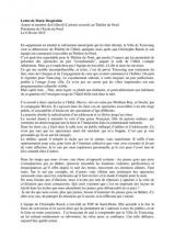 LETTRE DE MARIE DESPLECHIN - 8 FÉVRIER 2015