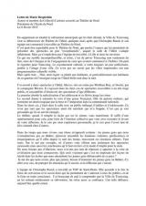 LETTRE DE MARIE DESPLECHIN - 8 FÉVRIER 2015